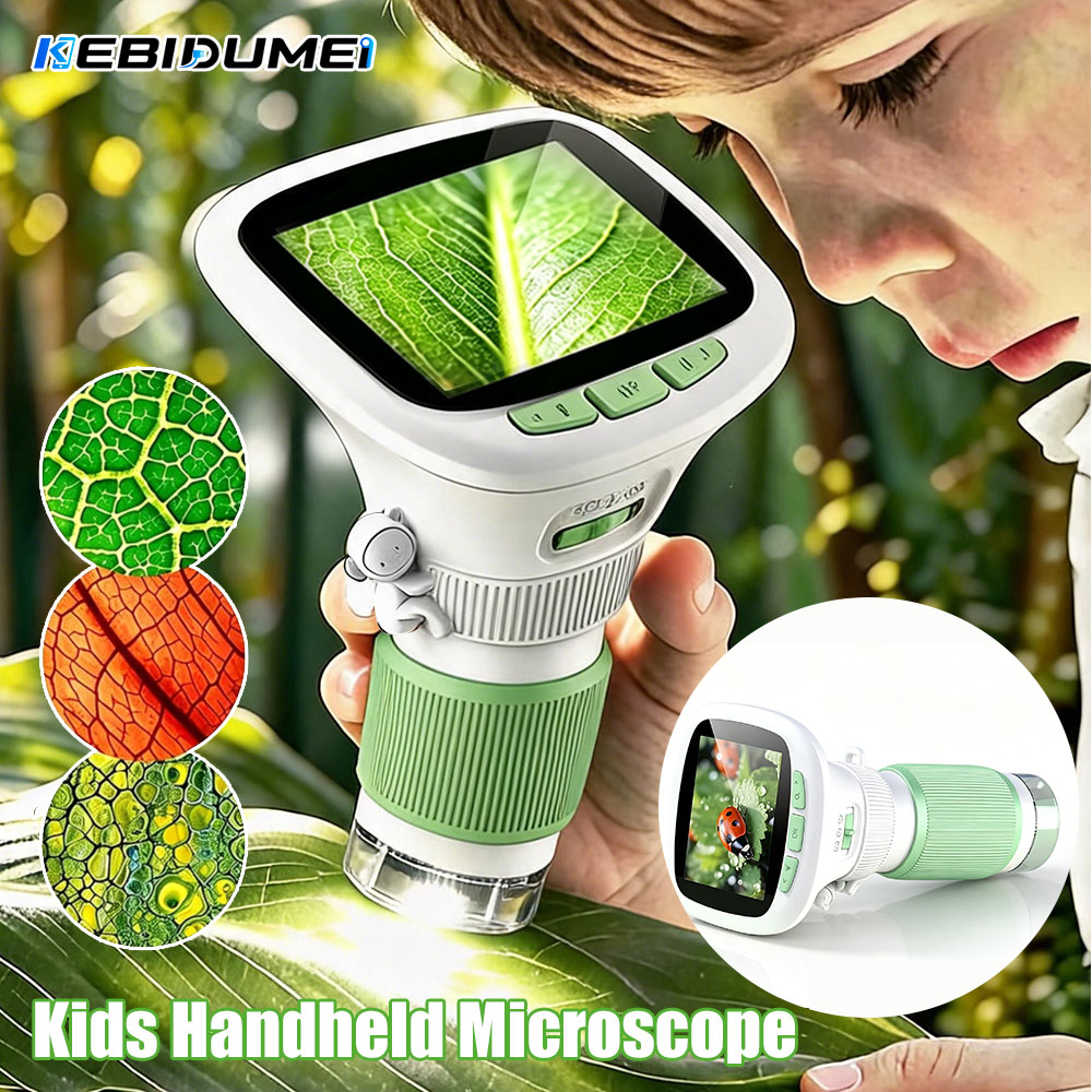 Science Max - Microscópio Portátil Infantil KEBIDUMEI com Foco