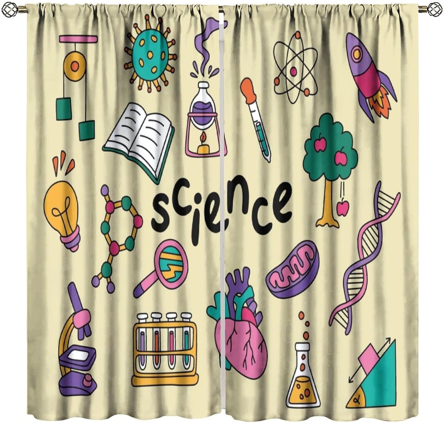 Cortinas com Tema Científico 2 - Science Nursery avaliação e preço