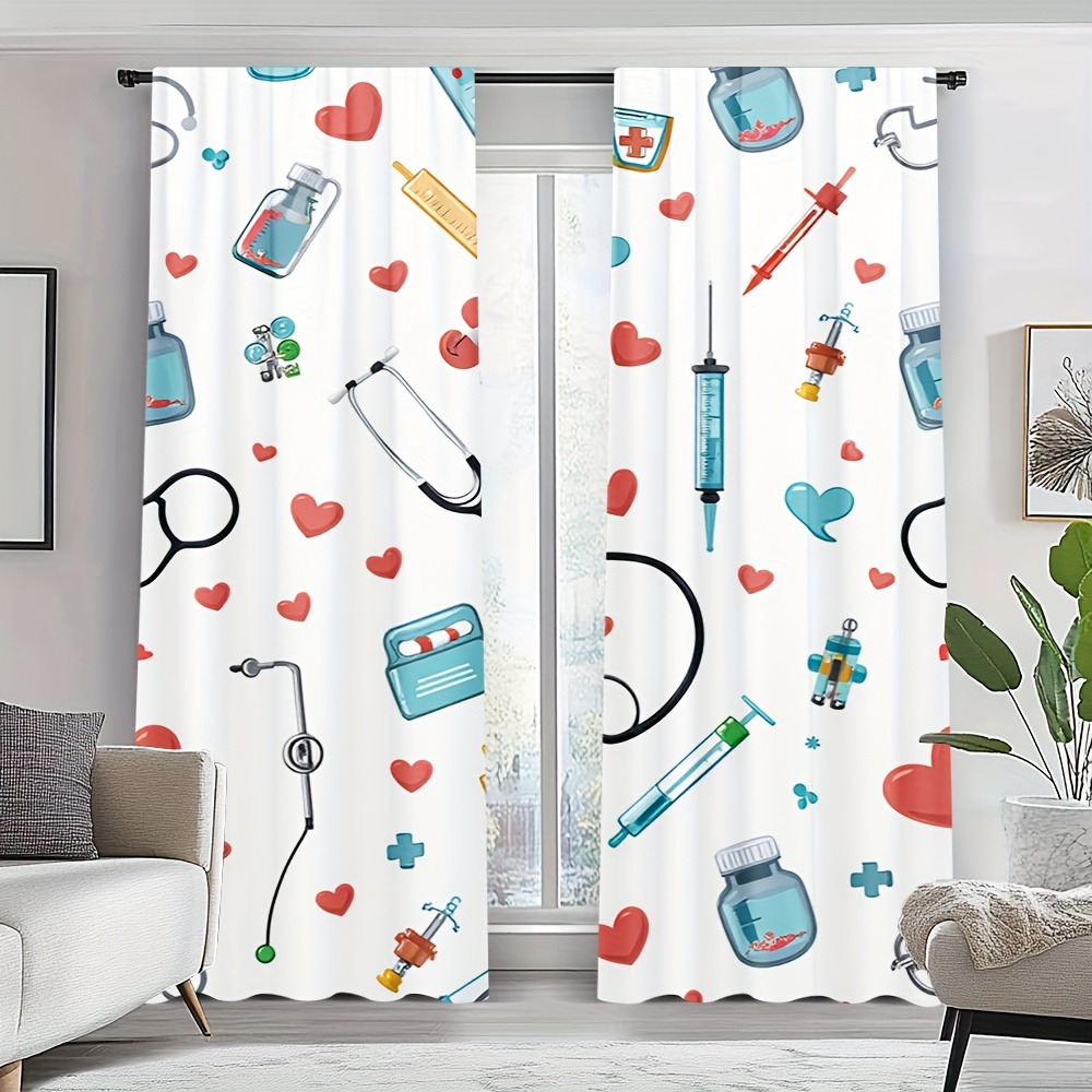 Cortinas de Poliéster com Padr - Science Nursery avaliação e preço
